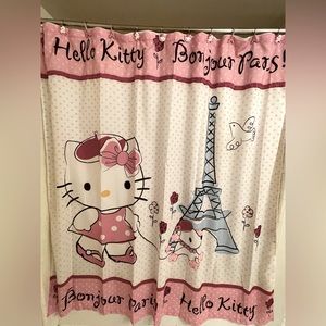 Hello Kitty Bonjour Paris Shower Curtain with Hooks